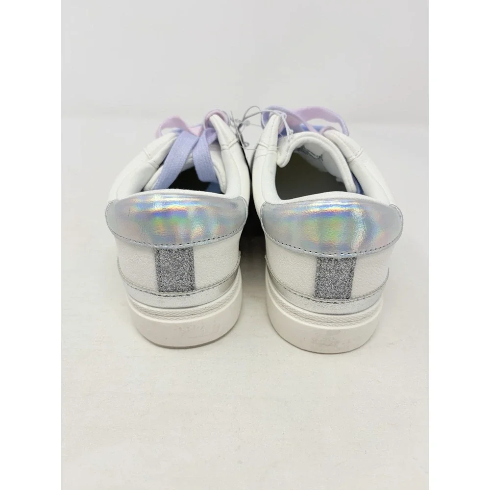 Art Class Youth Girls Size 2 Lace Up Kaitlyn Court Sneakers in Silver/White S2